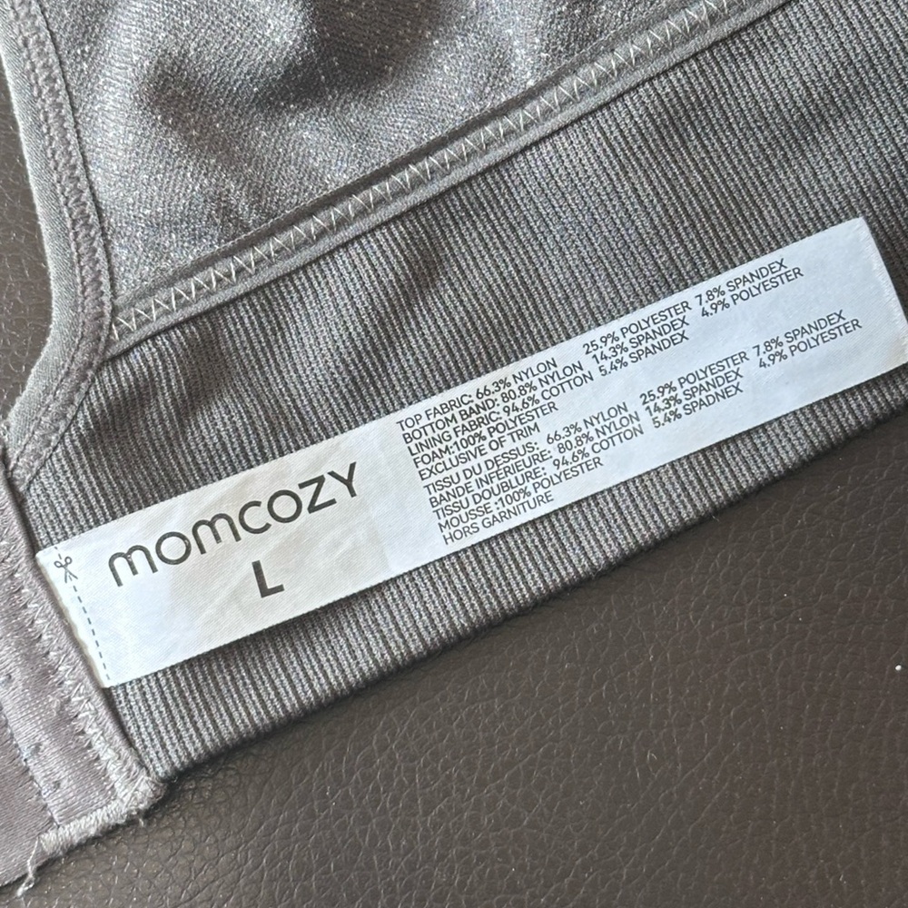 Gray Leopard Print Women's Nursing Sports Bra - Picture 2 of 3